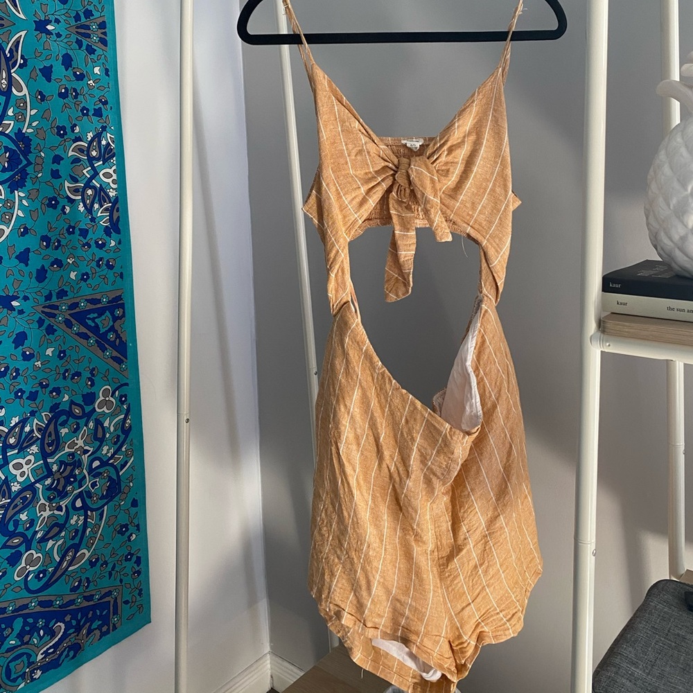 Orange and white romper from garage